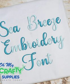 Sea Breeze Embroidery Font (BX Included)
