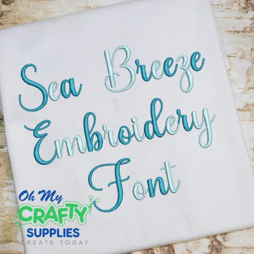 Sea Breeze Embroidery Font (BX Included)