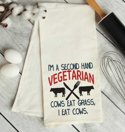 Second Hand Vegetarian Embroidery Design