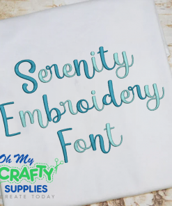 Serenity Embroidery Font (BX Included)