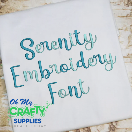 Serenity Embroidery Font (BX Included)