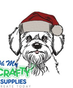 Shaggy Christmas Dog Embroidery Design