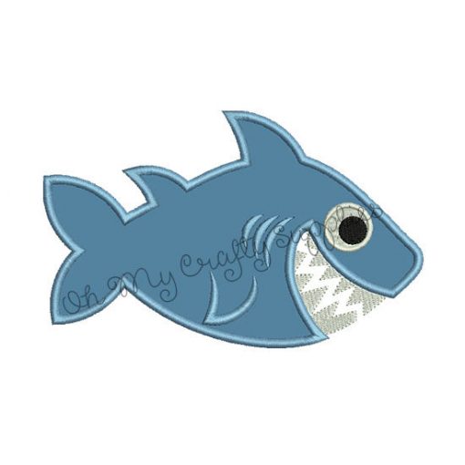 Shark Applique Embroidery Design