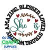 She is 2025  Embroidery Design