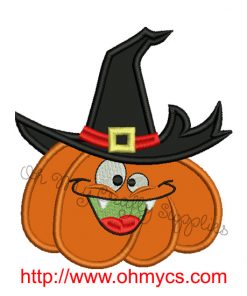 Silly Pumpkin Applique Design
