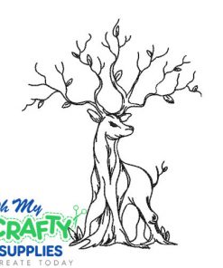 Sketch Deer Tree 1221 Embroidery Design