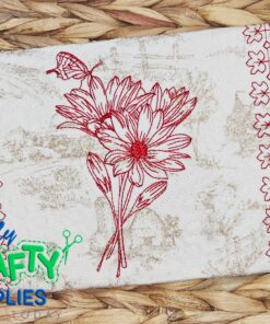 Sketch Floral Mug Rug Embroidery Design (MRM)