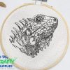 Sketch Iguana Embroidery Design