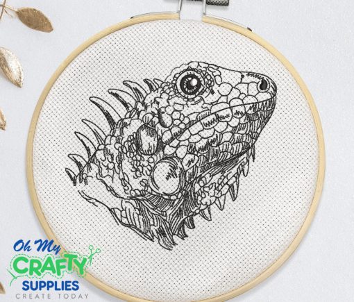 Sketch Iguana Embroidery Design