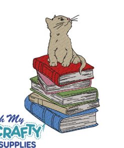 Sketch Kitten on Books 81221 Embroidery Design