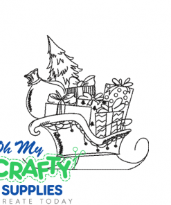 Sketch Santa's Sleigh Embroidery Design