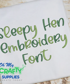 Sleepy Hen Embroidery Font (BX Included) (FL)