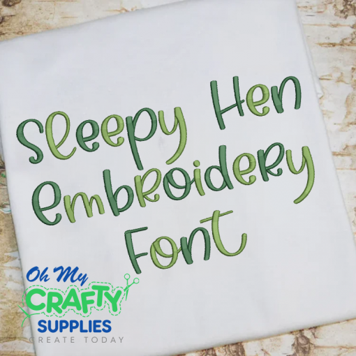 Sleepy Hen Embroidery Font (BX Included) (FL)