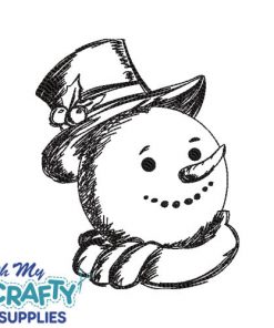 Snowman Head 107 Embroidery Design
