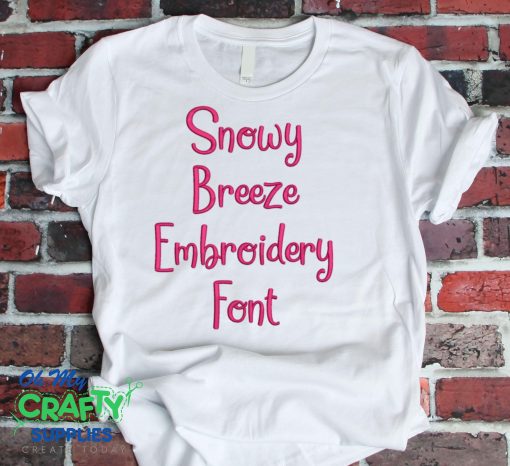 Snowy Breeze Embroidery Font (BX Included)