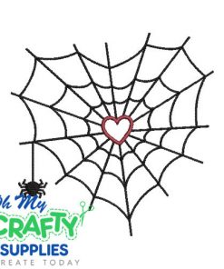 Spider Web Heart Embroidery Design