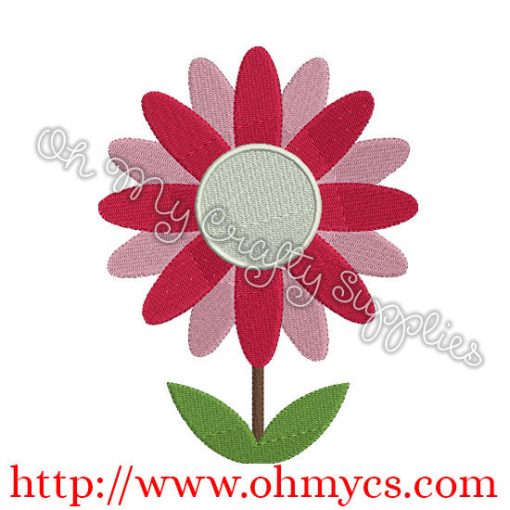 Spring Flower Solid Stitch Embroidery Design
