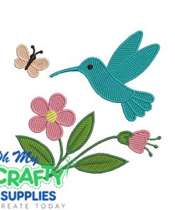 Spring Hummingbird 322 Embroidery Design