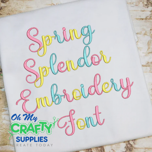 Spring Splendor Embroidery Font (BX Included) (FL)