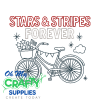Stars and Stripes Bike Embroidery Design