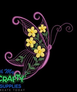 Sun-Kissed Garden Butterfly Embroidery Design