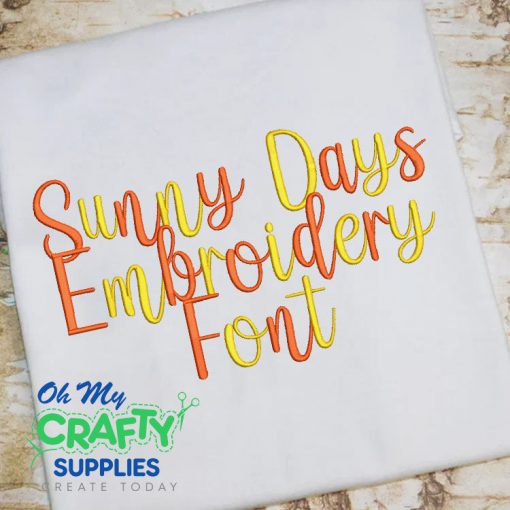 Sunny Days Embroidery Font (BX Included) (FL)