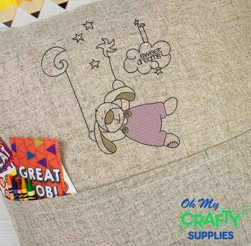 Sweet Dreams Bunny Bear Embroidery Design