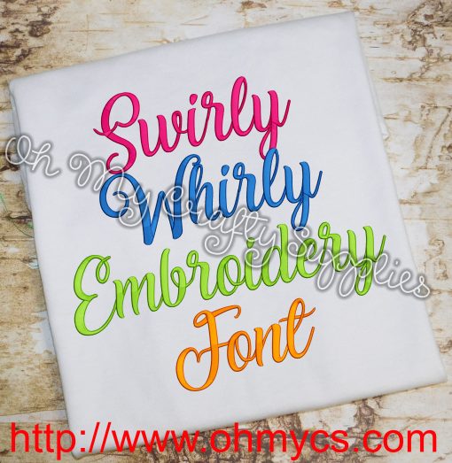 Swirly Whirly Embroidery Font (BX Included)