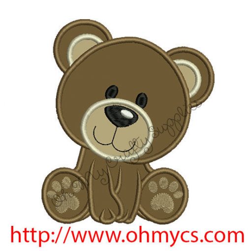 Bear Applique Embroidery Design