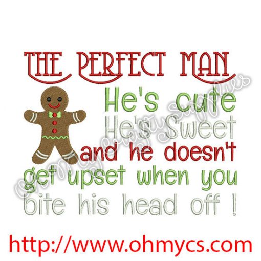 The Perfect Man Embroidery Design