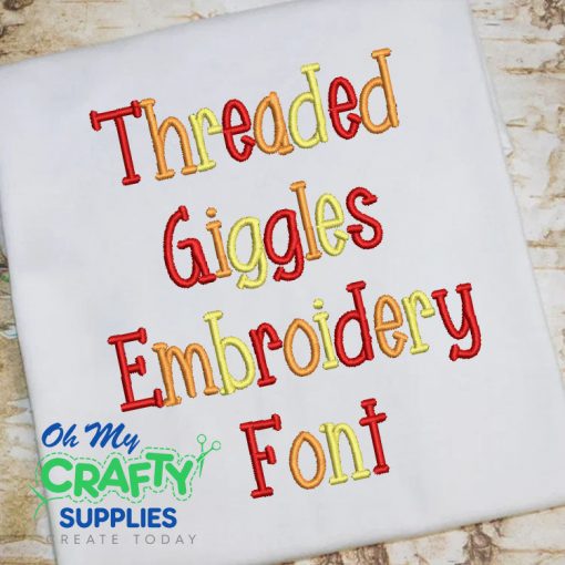 Threaded Giggles Embroidery Font (BX Included) (FL)