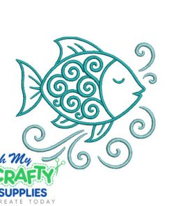 Tidal Swirl Fish Embroidery Design