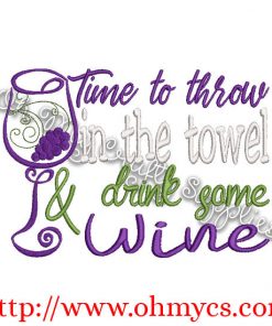 Alternative view of Throw in the Towel Embroidery Design