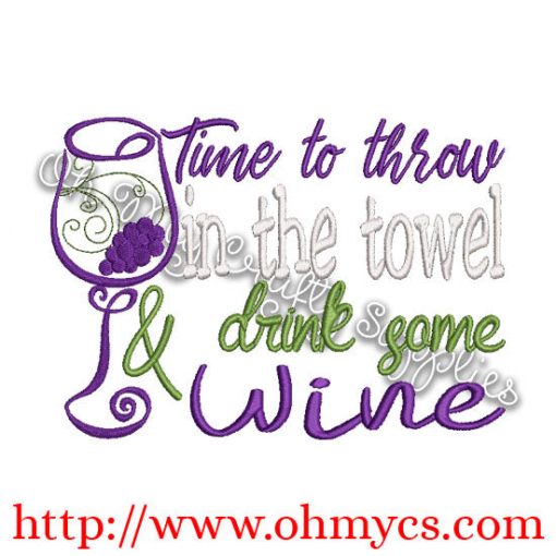 Throw in the Towel Embroidery Design - Image 2