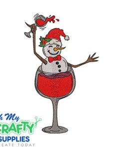 Tipsy Snowman Embroidery Design
