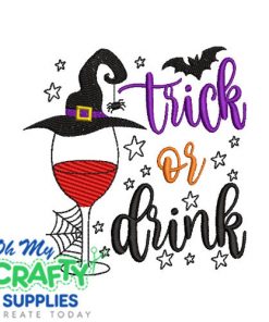Trick or Drink 914 Embroidery Design