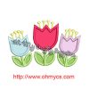 Tulip Trio Applique Design