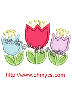 Tulip Trio Applique Design
