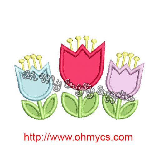 Tulip Trio Applique Design