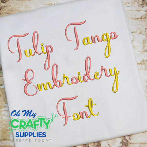 Tulip Tango Embroidery Font (BX Included) (FL)