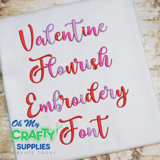 Valentine Flourish Embroidery Font (BX Included)
