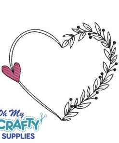 Vine Heart Monogram Frame Embroidery Design