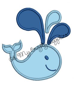 Whale Applique Embroidery Design