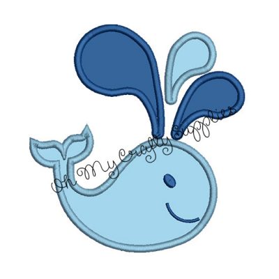Whale Applique Embroidery Design