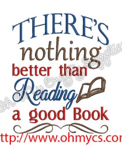 A Good Book Embroidery Design