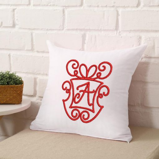 Monogram Christmas Present Font Embroidery Design