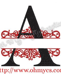 A-Z Split Letter Embroidery Design Set