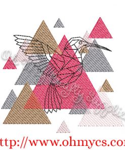 Abstract Hummingbird Embroidery Designs