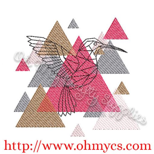 Abstract Hummingbird Embroidery Designs