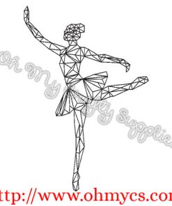 Abstract Ballerina Embroidery Design